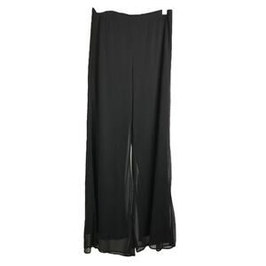 Christin Michaels‎ Palazzo Pants Women S Black Sheer High Rise Wide Leg